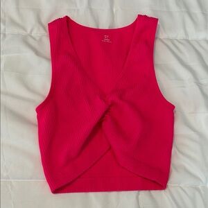 Aerie Bright Pink Twist Front Tank Top